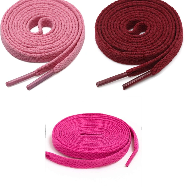 GRAH SANGRAH® 3 Pair (1 Pair Per Single Color) Flat Shoes lace for Athletic Running Sneakers Shoes Boot Strings - 120 Cm
