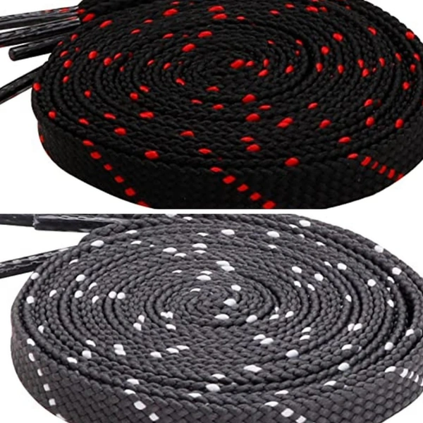 Grah Sangrah  GRAH SANGRAH® (2 Pair (1 Pair Per Single Color) Flat Shoelaces for Athletic Casual, Running, Sports Shoes Double Color Twill - 120 Cm