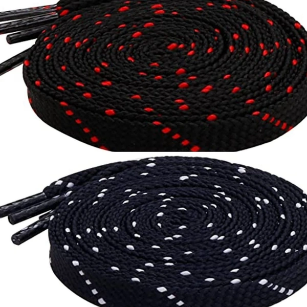 Grah Sangrah  GRAH SANGRAH® (2 Pair (1 Pair Per Single Color) Flat Shoelaces for Athletic Casual, Running, Sports Shoes Double Color Twill - 120 Cm