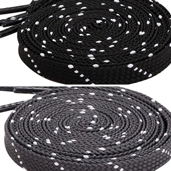Grah Sangrah  GRAH SANGRAH® (2 Pair (1 Pair Per Single Color) Flat Shoelaces for Athletic Casual, Running, Sports Shoes Double Color Twill - 120 Cm