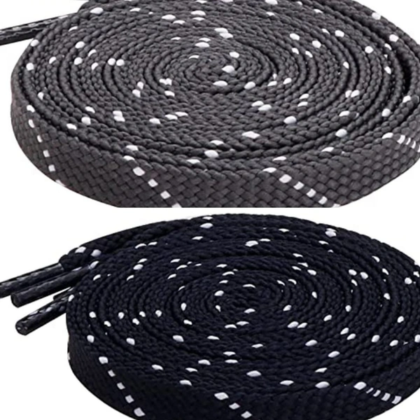 Grah Sangrah  GRAH SANGRAH® (2 Pair (1 Pair Per Single Color) Flat Shoelaces for Athletic Casual, Running, Sports Shoes Double Color Twill - 120 Cm