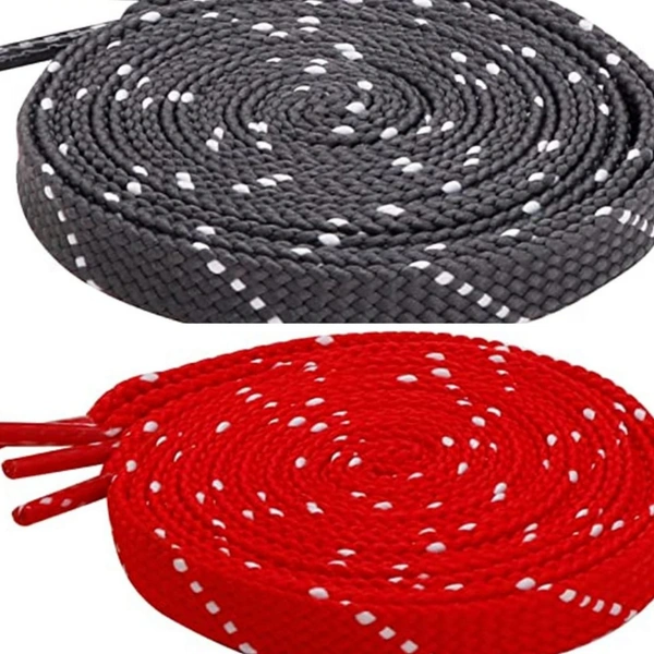 Grah Sangrah  GRAH SANGRAH® (2 Pair (1 Pair Per Single Color) Flat Shoelaces for Athletic Casual, Running, Sports Shoes Double Color Twill - 120 Cm