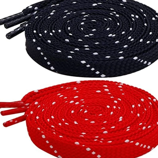 Grah Sangrah  GRAH SANGRAH® (2 Pair (1 Pair Per Single Color) Flat Shoelaces for Athletic Casual, Running, Sports Shoes Double Color Twill - 120 Cm