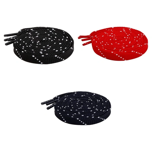 Grah Sangrah  GRAH SANGRAH® 3 Pair (1 Pair Per Single Color) Flat Unisex Shoelaces for GYM, Sport, Running Casual Dots Colorful Twill Shoelaces - 120 Cm