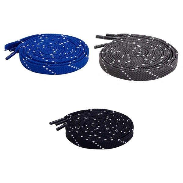 Grah Sangrah  GRAH SANGRAH® 3 Pair (1 Pair Per Single Color) Flat Unisex Shoelaces for GYM, Sport, Running Casual Dots Colorful Twill Shoelaces - 120 Cm