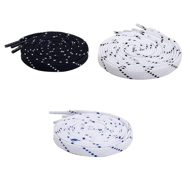 Grah Sangrah  GRAH SANGRAH® 3 Pair (1 Pair Per Single Color) Flat Unisex Shoelaces for GYM, Sport, Running Casual Dots Colorful Twill Shoelaces - 120 Cm
