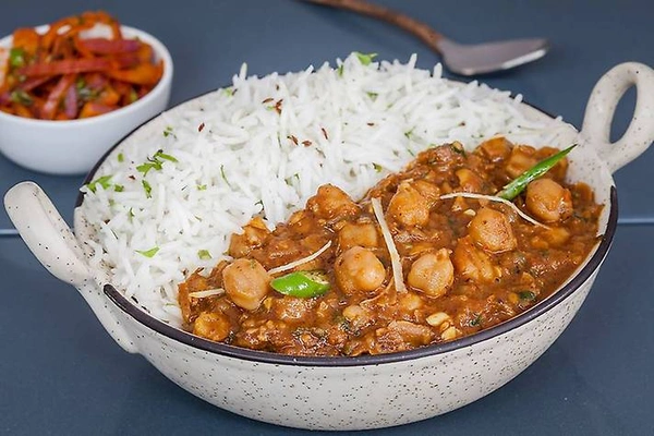 Chhole  - Rice with 2 roti