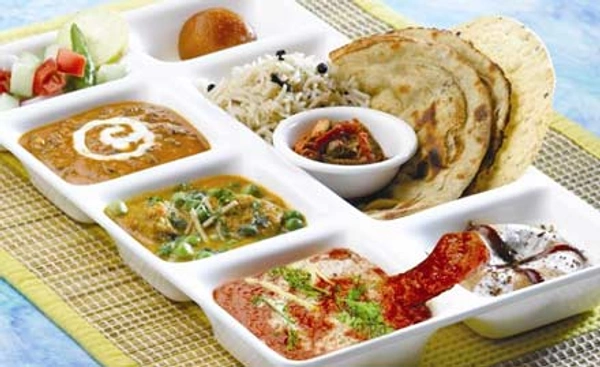 Special Veg Thali - Bhole Chature - paneer butter masala + dal makhni + 2roti+Onion+slad + 2 gulab jamun
