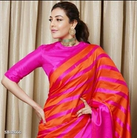 saree*Presenting Enchanting Yet Breathable Organic Banarasi Sarees For Intimate And Big Fat Indian Weddings, That Are Light On Your Skin And Uplift Your Wedding Shenanigans! - Free Size 