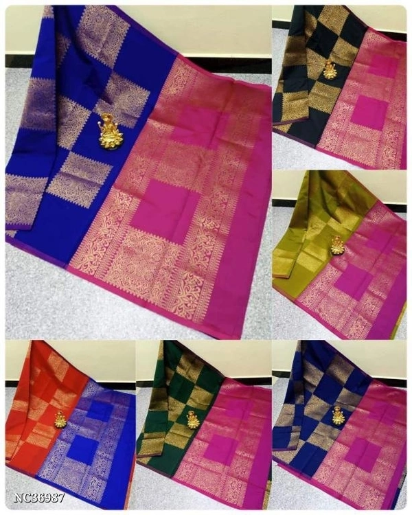 FABRIC : SOFT LICHI SILK CLOTH.*Kpr*DESIGN : BEAUTIFUL RICH PALLU & JACQUARD WORK ON ALL OVER THE SAREE.⬅️* - Multicolored , FreeSize 