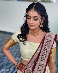 Catalog Name: *saree**RT A 71*🔥ROYALSTYLE LADY SOUTH HIT 🔥🎯Lehanga : 3.30meters {MATERIAL}🎯Blouse : 0.85 JACARD WEAVING PURE ZARI GOLDEN 🎯Voni : 2.50 mtr WITH ZARI WEAVING MARRON SPARROW KANJIWARAM FIGURE🎃WIGHT:-890 GRAMS 🔥COLOR:-PESTEL LIGHT TRUSSER WHITE WITH GOLDEN CHARMFULL WEAVING *free shipping /-*AFFORDABLE RATE *🎯Ready Stock👑* - GOLDEN