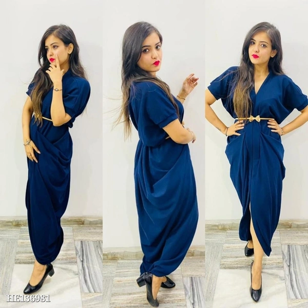 DHOTI DRESS*💜💜💜☘️Fabric : *IMPORTED❤‍🔥❤‍🔥* ☘️ - Multicolored, Free size Up To 36