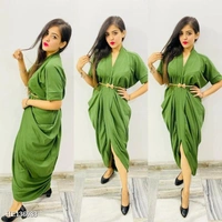 DHOTI DRESS*💜💜💜☘️Fabric : *IMPORTED❤‍🔥❤‍🔥* ☘️ - Multicolored, Free size Up To 36