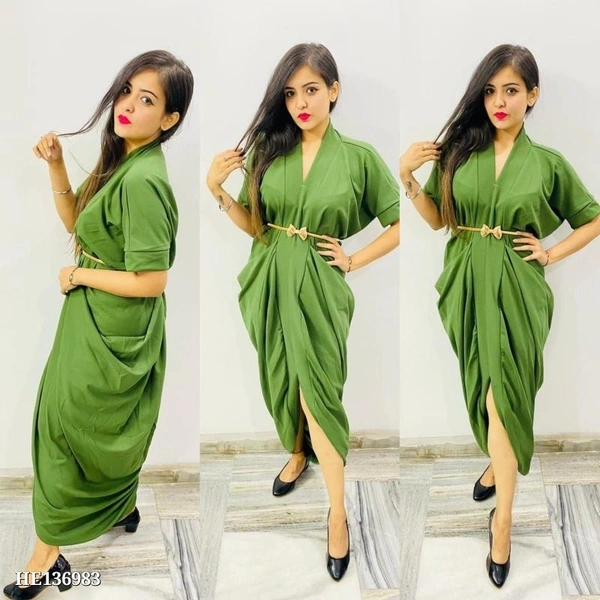 DHOTI DRESS*💜💜💜☘️Fabric : *IMPORTED❤‍🔥❤‍🔥* ☘️ - Multicolored, Free size Up To 36