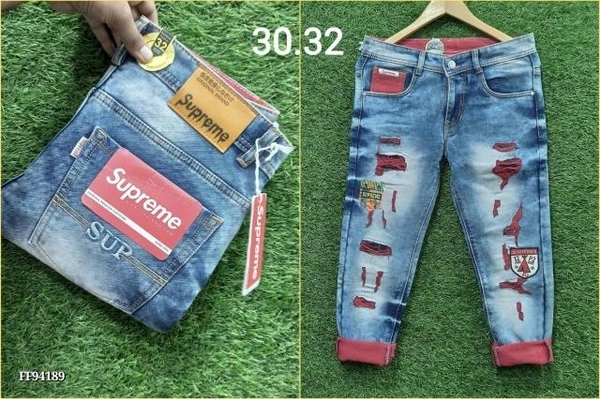 FUNKY __FUNKY/ SCRATCH/RIPPED/TONE JEANS: Brand First Copy Jeans***__FUNKY/ SCRATCH/RIPPED/TONE JEANS🔥__* - Multicolored, 30