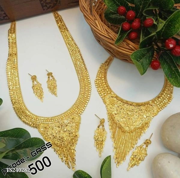 Necklace Brand  One Gram Gold Jwellery Combo*One Gram Gold Jwellery Combo 