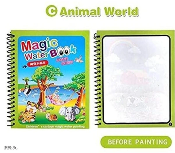 Magic Book  BBM Kid's Magic Water Coloring Books set of 2*Chunky-Size Water Pen for Kids - Random Design (2 Book )