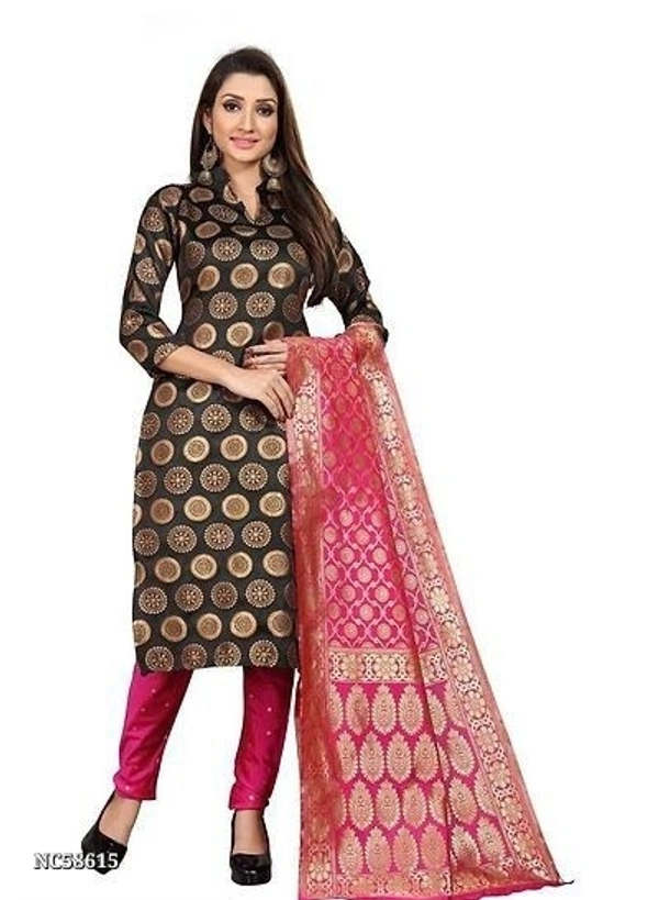 Jacquard  Cash On Delivery Available**Sale Sale Sale Sale Sale**Festive Wear Jacquard Unstitched Dress Material* - multicolored, Free Size
