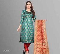 Jacquard  Cash On Delivery Available**Sale Sale Sale Sale Sale**Festive Wear Jacquard Unstitched Dress Material* - multicolored, Free Size