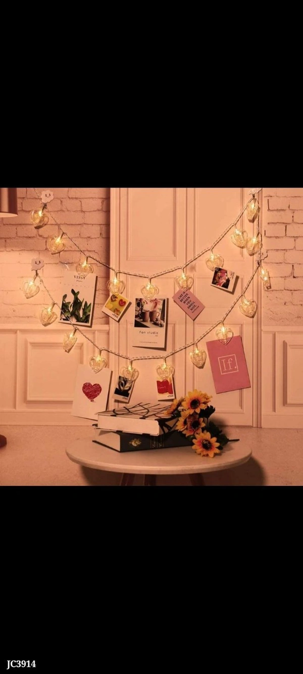Heart clip Light (16 Led)*Heart clip light (16 Led) for hanging pictures available  - multicolored