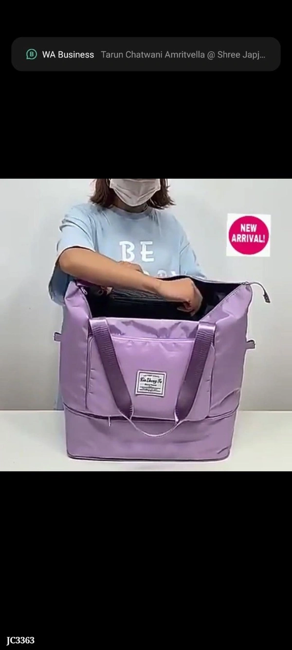 *foldable travel bag with front pocket* - multicolored
