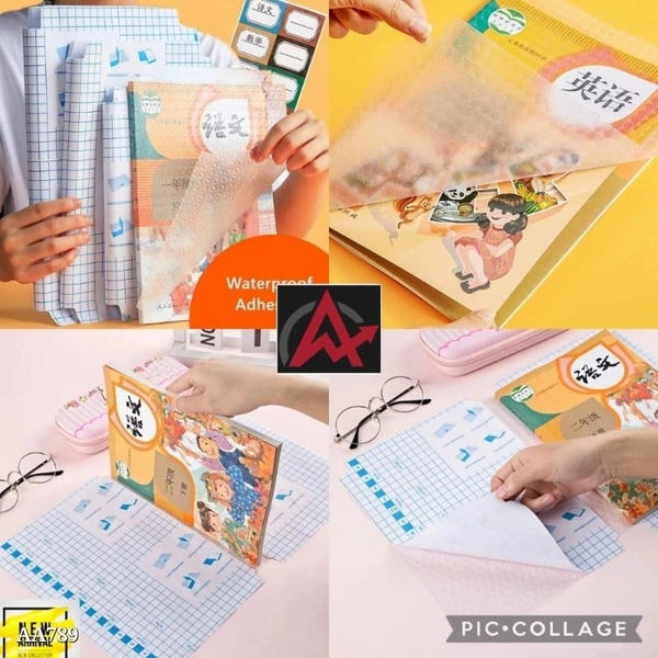 30 Pc Book Cover*30pcs Sheets Transparent Clear Books Protective Cover Thick Sticky Film Students School Office 3 size *(47x34) (43x30) and (35x25cm)*10 pc Each Size