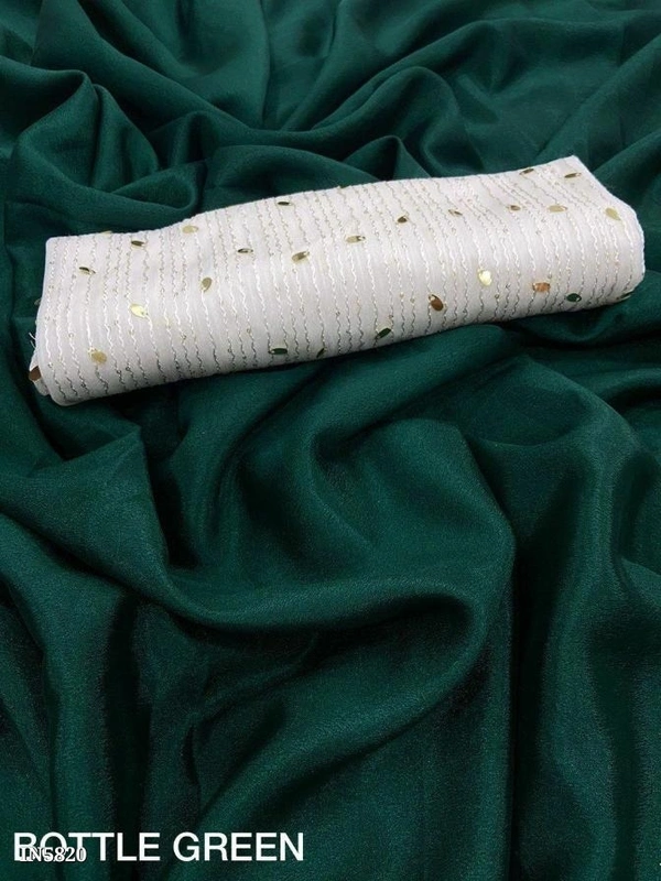 CHINON CHIFFON SAREE**Quality- soft Chinnon chiffon saree**Blouse - Crochett sequence embroidery Georgett blouse * - multicolored