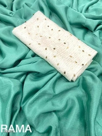 CHINON CHIFFON SAREE**Quality- soft Chinnon chiffon saree**Blouse - Crochett sequence embroidery Georgett blouse * - multicolored