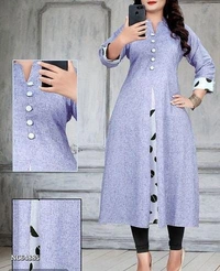 Kurta  Slit Cotton Solid Design Kurtis**Slit Cotton Solid Designer Kurtis* - multicolored, M-38.0 Inches