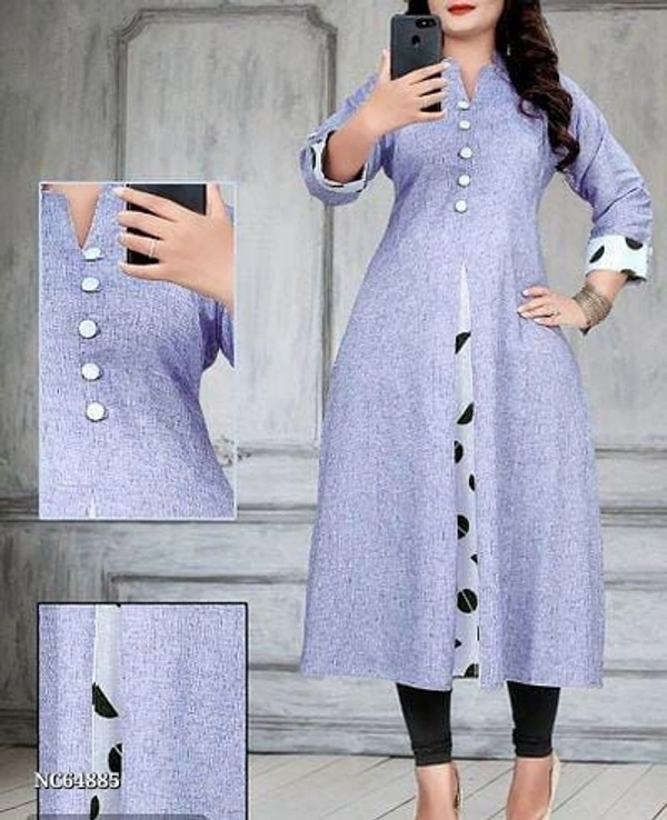 Kurta  Slit Cotton Solid Design Kurtis**Slit Cotton Solid Designer Kurtis* - multicolored, M-38.0 Inches