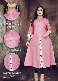 Kurta  Slit Cotton Solid Design Kurtis**Slit Cotton Solid Designer Kurtis* - multicolored, XL -42.0 Inches