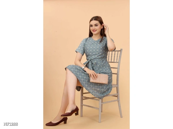 Casual Western Wear Dress - multicolored, L