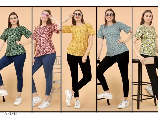 Casual  Printed Tops Western Wear Combo  - multicolored, M
