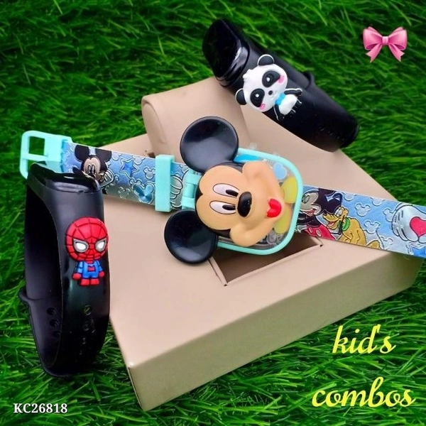Catalog Name: *🇨🇩 SUPER SUNDAY COMBO SALE 🇨🇩*💞 new light kid's combos 💞 1watch with 2 led free  - multicolored
