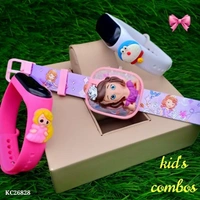 Catalog Name: *🇨🇩 SUPER SUNDAY COMBO SALE 🇨🇩*💞 new light kid's combos 💞 1watch with 2 led free  - multicolored