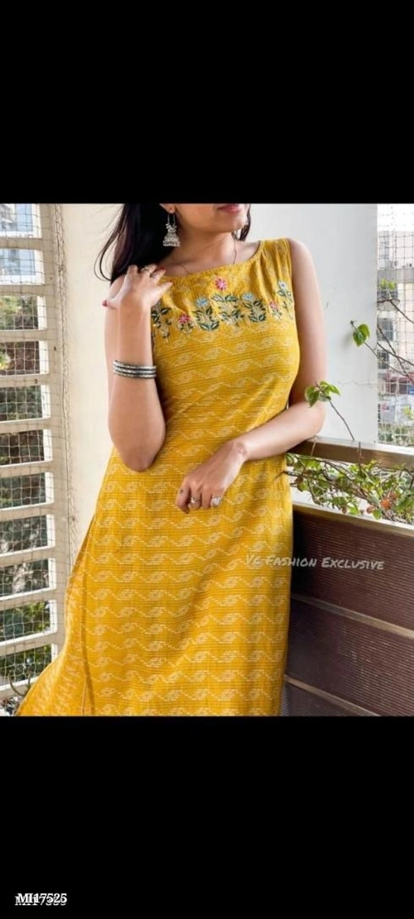 Kurta  Catalog Name: *Cotton embroidered kurti with pant** - multicolored, Kurti -43 Inches