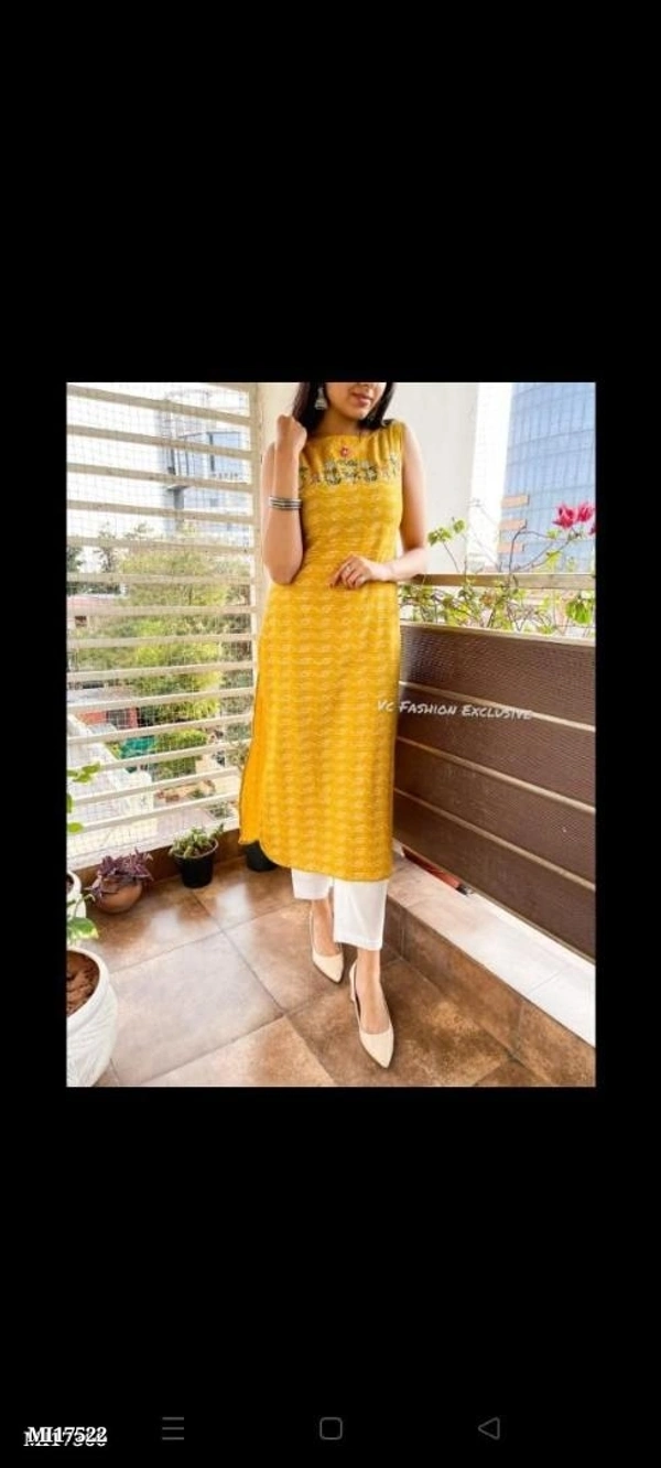 Kurta  Catalog Name: *Cotton embroidered kurti with pant** - multicolored, Kurti -43 Inches