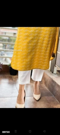 Kurta  Catalog Name: *Cotton embroidered kurti with pant** - multicolored, Kurti -43 Inches