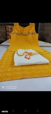 Kurta  Catalog Name: *Cotton embroidered kurti with pant** - multicolored, Kurti -43 Inches