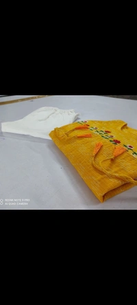 Kurta  Catalog Name: *Cotton embroidered kurti with pant** - multicolored, Kurti -43 Inches