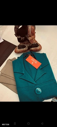 Rayon  *woolen coat style kurta with collar and front buttons with woolen pant* - multicolored, XL