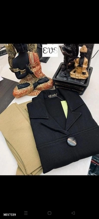 Rayon  *woolen coat style kurta with collar and front buttons with woolen pant* - multicolored, XXL
