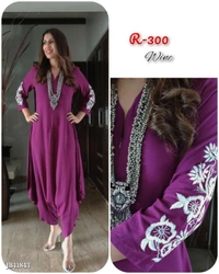 Dhoti jumpsuit with a concealed zip in the front. Embroidery on the sleeves.other name of comfort* - multicolored, Sizes-(34-44)(XS-XXL)plus