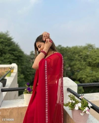 Catalog Name: *Dk Super Hit Georgette Saree, video available* - multicolored
