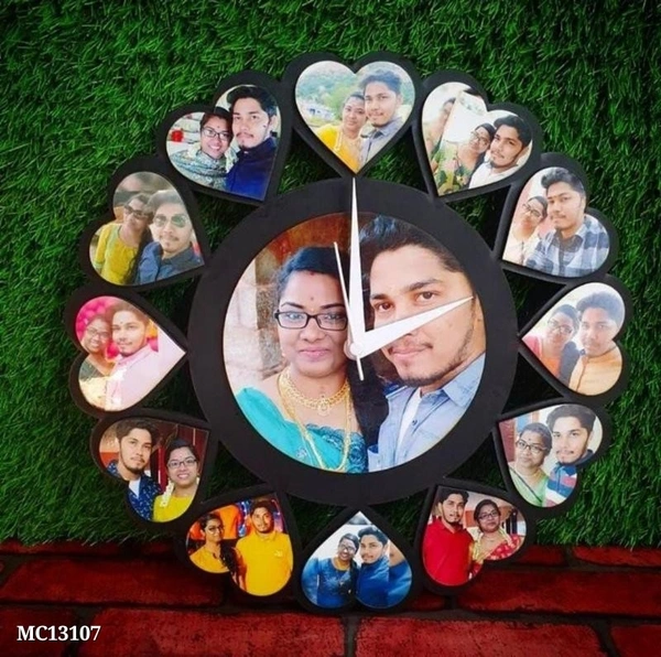 Custom  ❤️❤️❤️❤️*New Customized Clock photo fram with add yo ur photo With Name* - multicolored