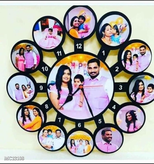 Custom  ❤️❤️❤️❤️*New Customized Clock photo fram with add yo ur photo With Name* - multicolored