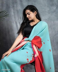 Georgette Saree  - multicolored, Free Size