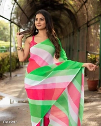 Georgette Saree  - multicolored, Free Size