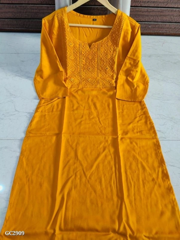 Rayon  Beautiful Heavy Embroidery kurti**Premium quality - multicolored, L