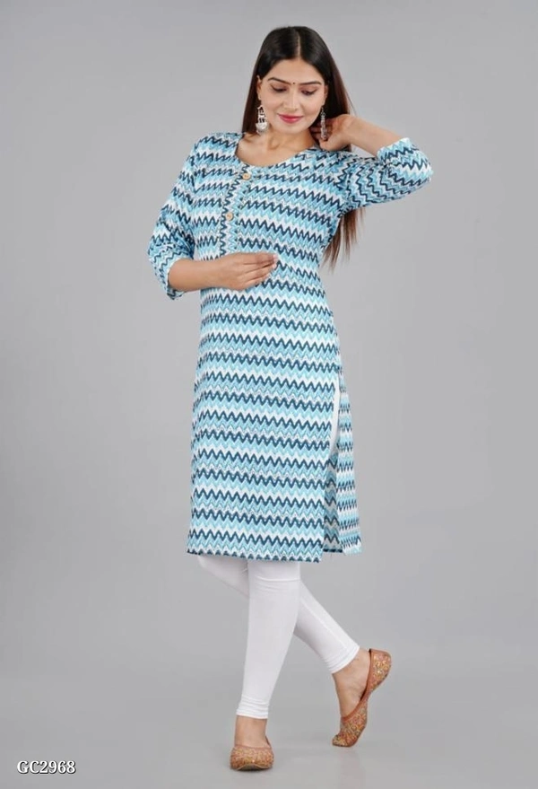 Rayon  Cotton Straight Kurti  - White, XL